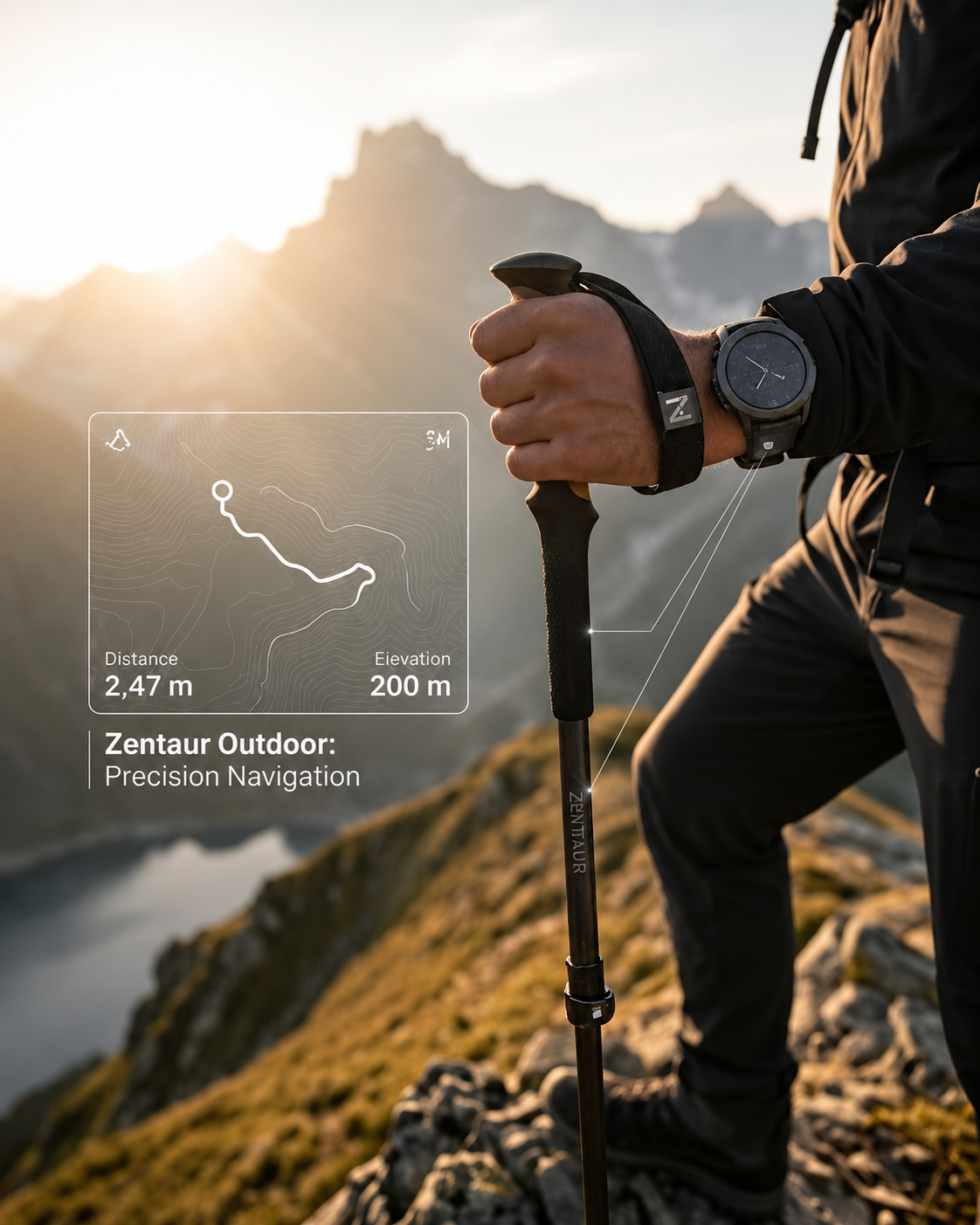 Zentaur Outdoor ZenNav Carbon Trekking Pole - Image 3